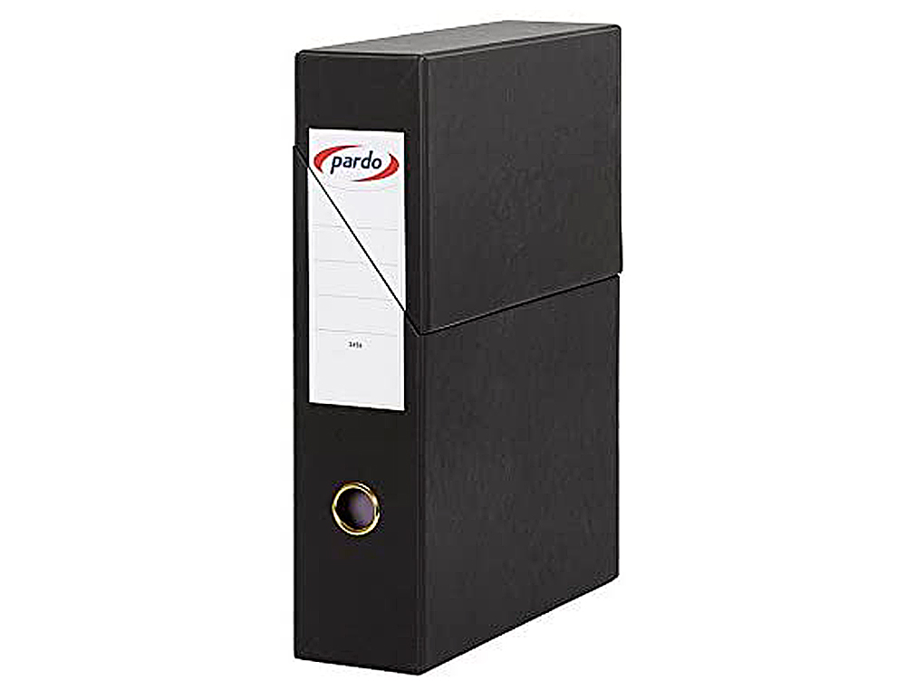 ARCHIVADOR CON TAPA PARDO CARTON FORRADO OLLAO LOMO DIN A4 80 MM COLOR NEGRO 335X250X80 MM