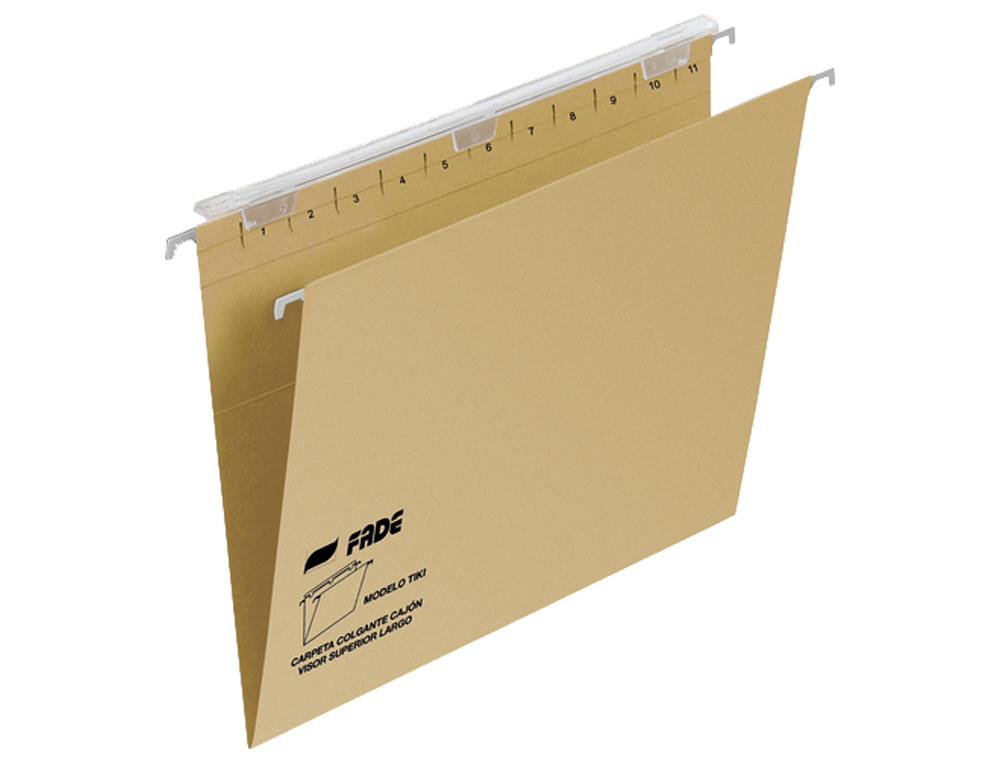CARPETA COLGANTE FADE TIKI FOLIO PROLONGADO VISOR SUPERIOR 290 MM EFECTO LUPA KRAFT ECO 230 G/M LOMO V