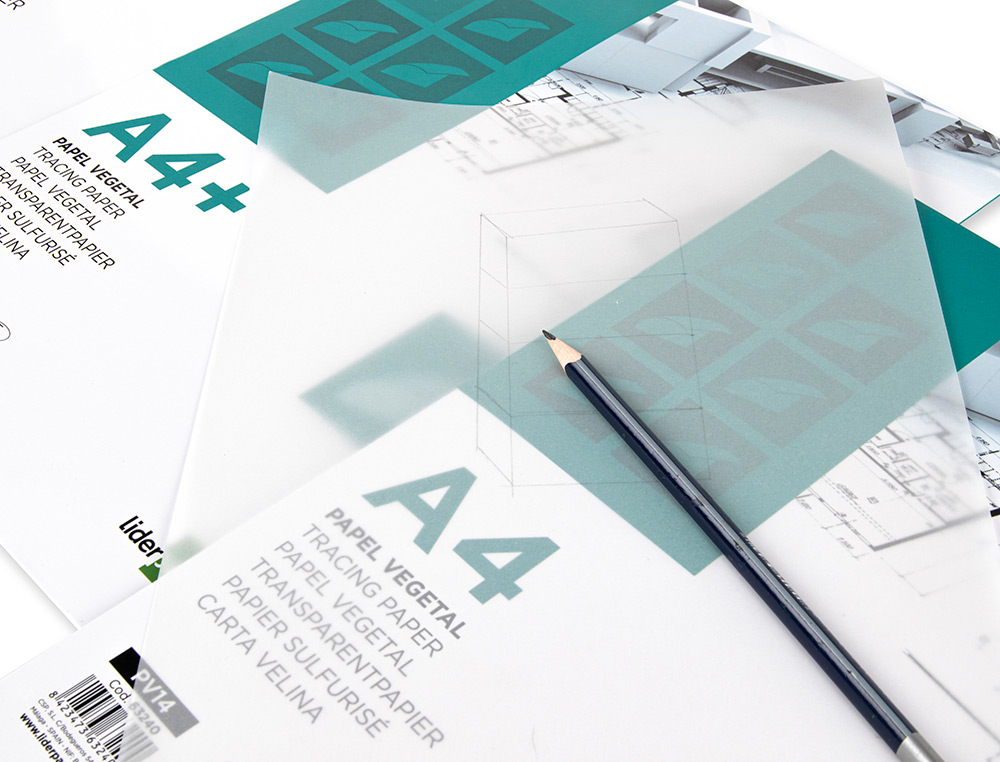 PAPEL DIBUJO LIDERPAPEL A3 297X420MM 70G/M2 VEGETAL SOBRE DE 12 HOJAS