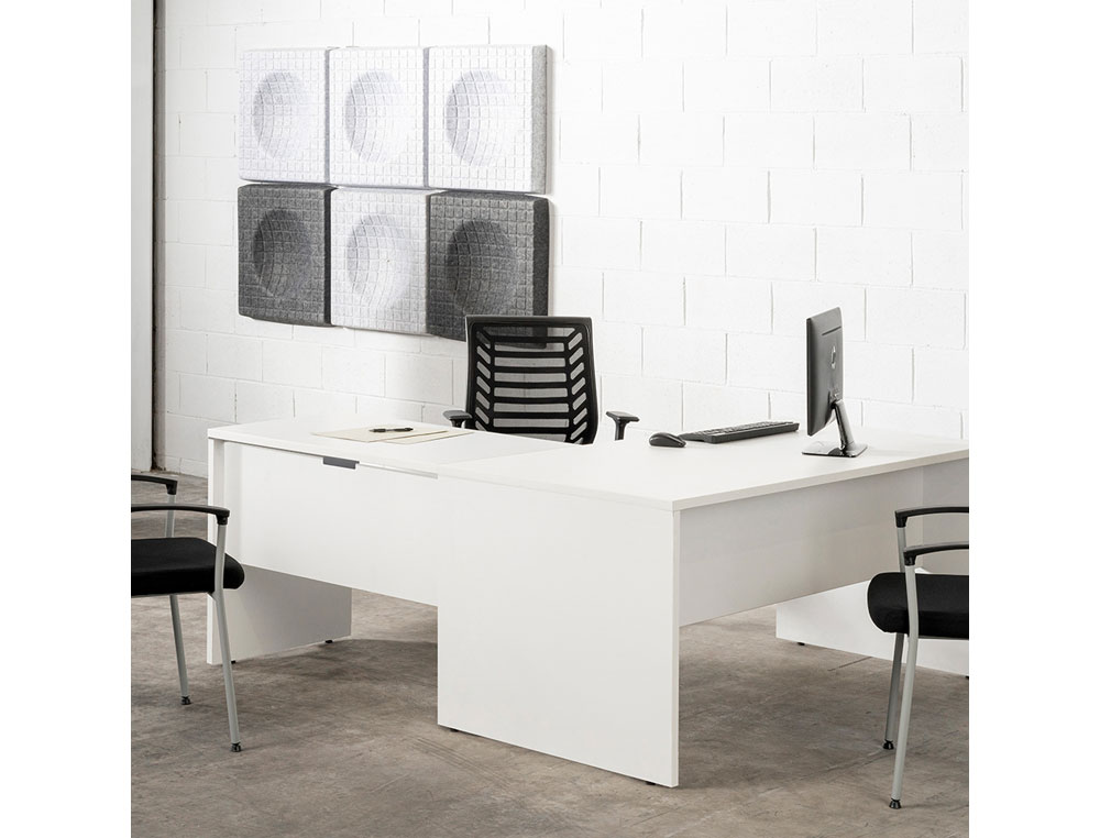 MESA OFICINA ROCADA SERIE WORK 120X60 CM ACABADO AW04 BLANCO/BLANCO