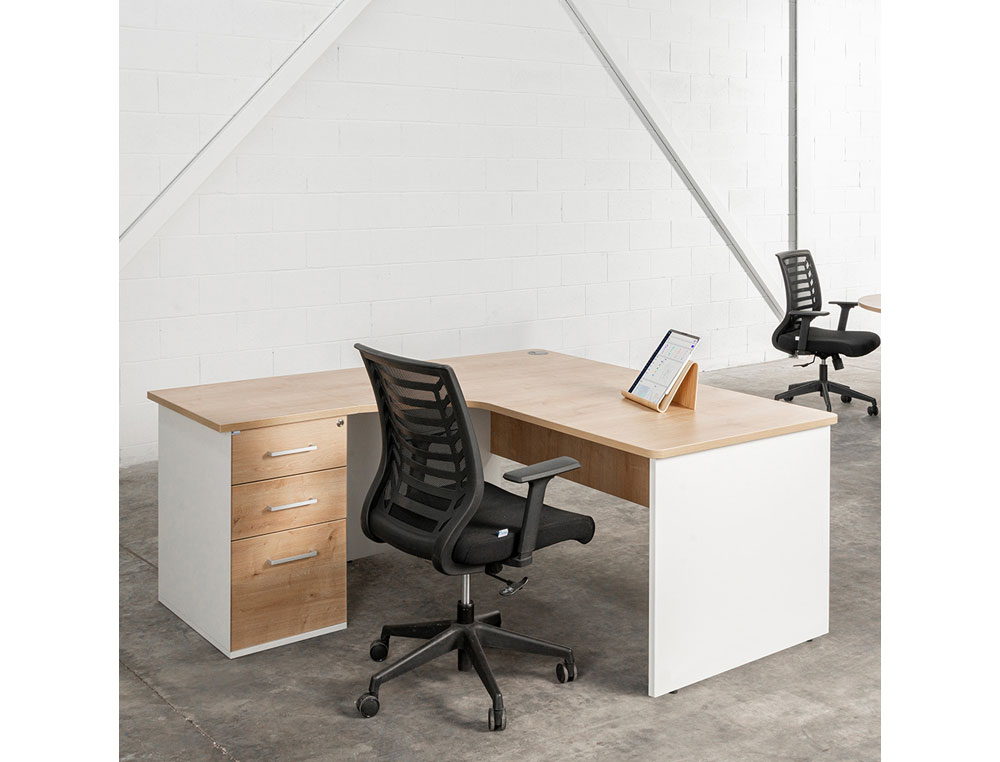 MESA OFICINA ROCADA SERIE WORK 120X60 CM ACABADO AW04 BLANCO/BLANCO