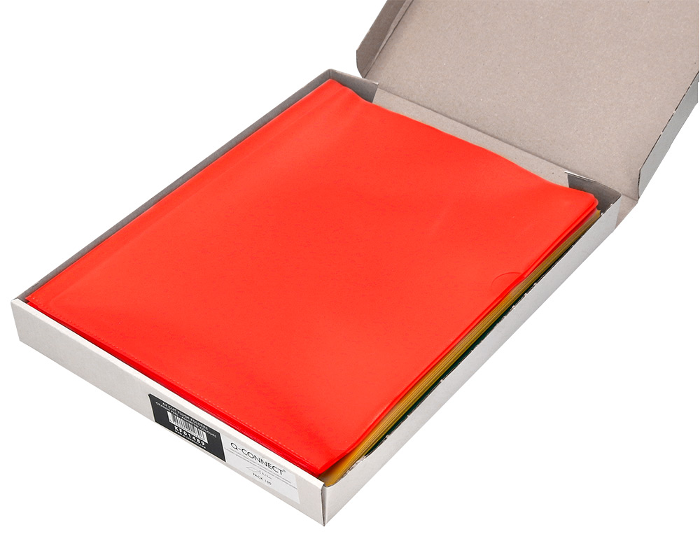 CARPETA DOSSIER UÑERO PLASTICO Q-CONNECT DIN A4 120 MICRAS COLORES SURTIDOS CAJA DE 100 UNIDADES