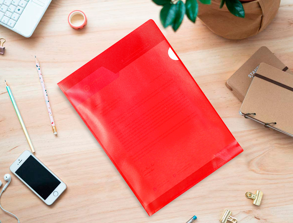 CARPETA DOSSIER UÑERO PLASTICO Q-CONNECT DIN A4 120 MICRAS COLORES SURTIDOS CAJA DE 100 UNIDADES