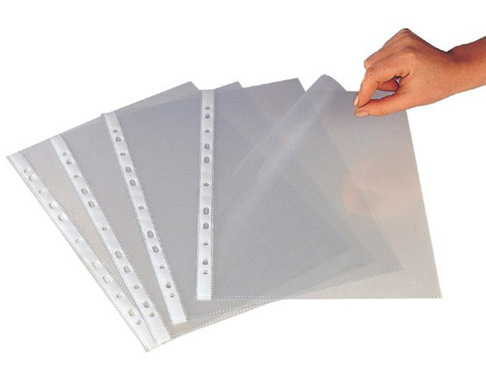 FUNDA MULTITALADRO Q-CONNECT FOLIO 120 MC CRISTAL CAJA DE 100 UNIDADES