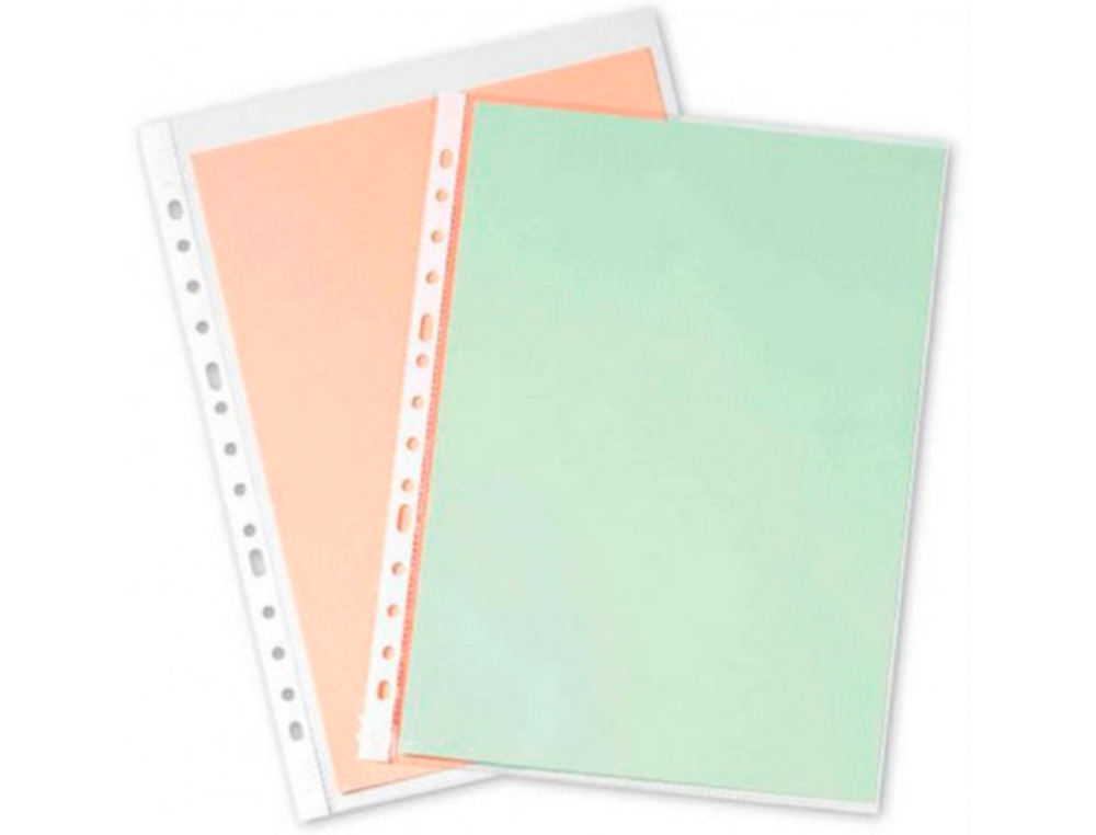 FUNDA MULTITALADRO Q-CONNECT FOLIO 120 MC CRISTAL CAJA DE 100 UNIDADES