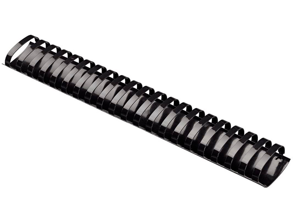 CANUTILLO Q-CONNECT OVALADO 51 MM PLASTICO NEGRO CAPACIDAD 490 HOJAS CAJA DE 10 UNIDADES