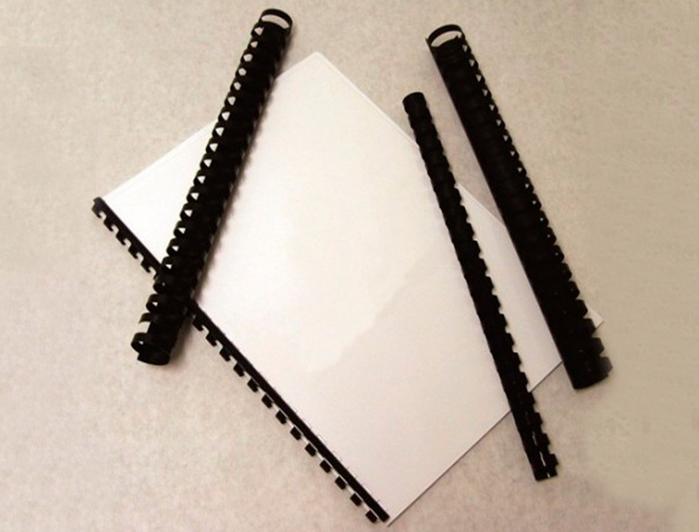 CANUTILLO Q-CONNECT REDONDO 12 MM PLASTICO NEGRO CAPACIDAD 102 HOJAS CAJA DE 100 UNIDADES