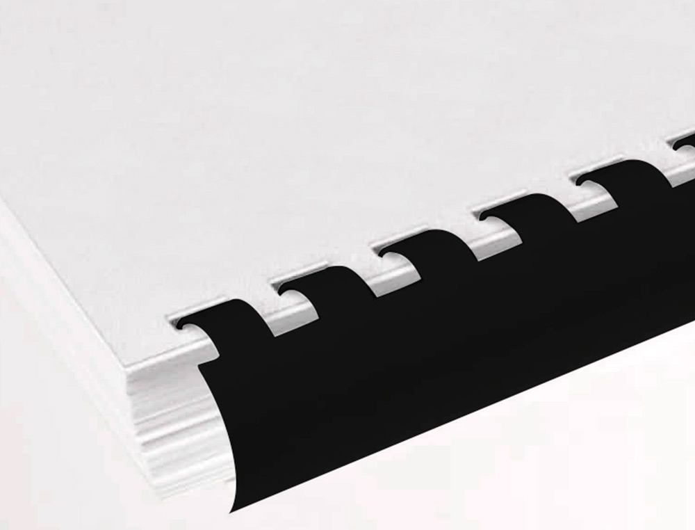 CANUTILLO Q-CONNECT REDONDO 22 MM PLASTICO NEGRO CAPACIDAD 200 HOJAS CAJA DE 50 UNIDADES