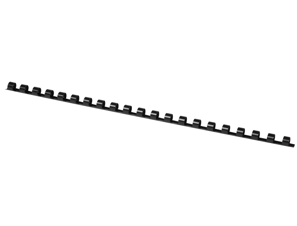 CANUTILLO Q-CONNECT REDONDO 8 MM PLASTICO NEGRO CAPACIDAD 40 HOJAS CAJA DE 100 UNIDADES