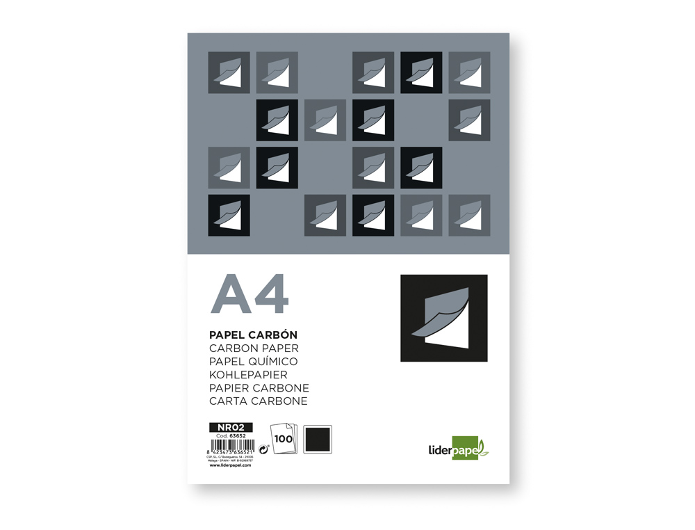 PAPEL CARBON LIDERPAPEL FILM NEGRO DIN A4 CAJA DE 100 HOJAS