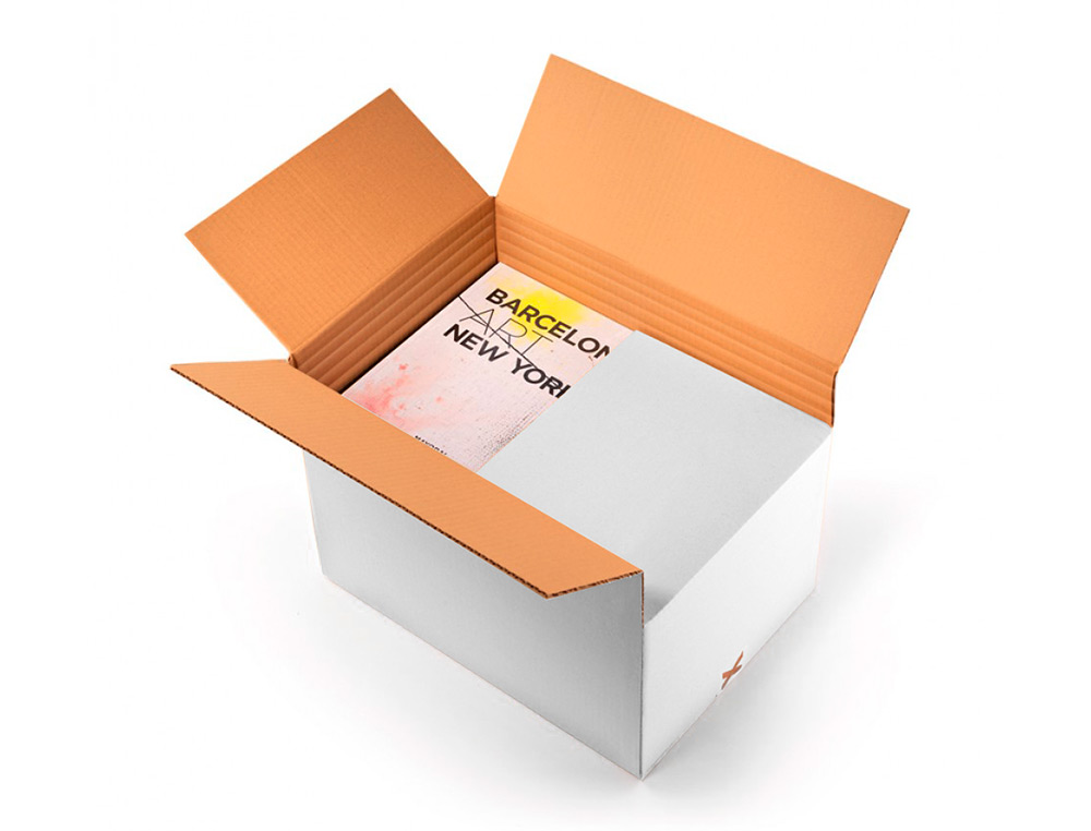 CAJA PARA EMBALAR Q-CONNECT ULTRA RESISTENTE REGULABLE EN ALTURA CARTON CANAL DOBLE 7 MMCOLOR BLANCO 450X280X375 MM