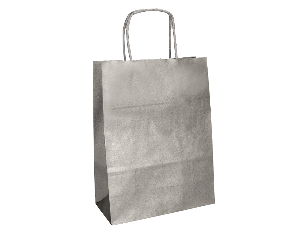 BOLSA KRAFT Q-CONNECT PLATA ASA RETORCIDA 240X100X310 MM