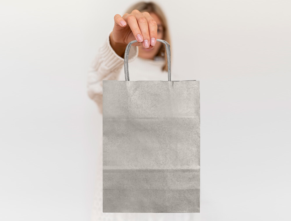 BOLSA KRAFT Q-CONNECT PLATA ASA RETORCIDA 240X100X310 MM