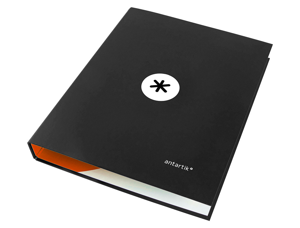 CARPETA ANTARTIK A4 FORRADA 4 ANILLAS 25 MM REDONDAS COLOR NEGRO