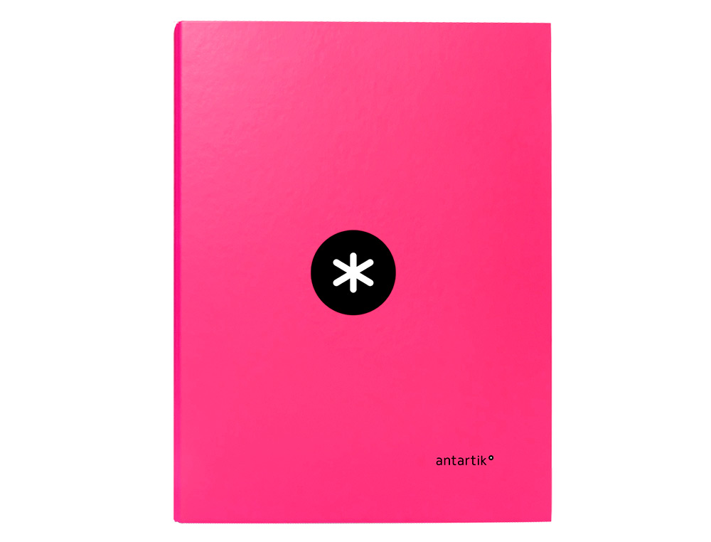 CARPETA ANTARTIK A4 FORRADA 4 ANILLAS 25 MM REDONDAS COLOR ROSA