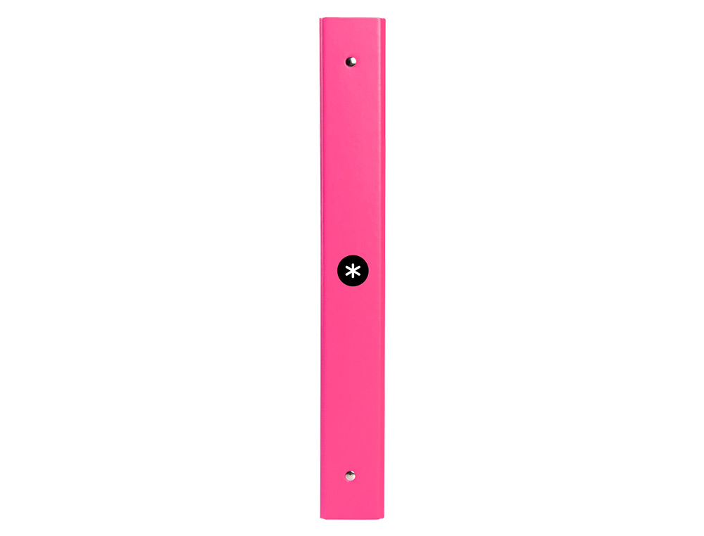 CARPETA ANTARTIK A4 FORRADA 4 ANILLAS 25 MM REDONDAS COLOR ROSA