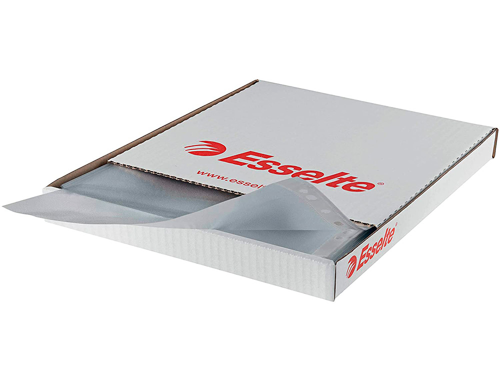 FUNDA MULTITALADRO ESSELTE FOLIO POLIPROPILENO 80 MC 16 TALADROS PIEL DE NARANJA CAJA DE 100 UNIDADES