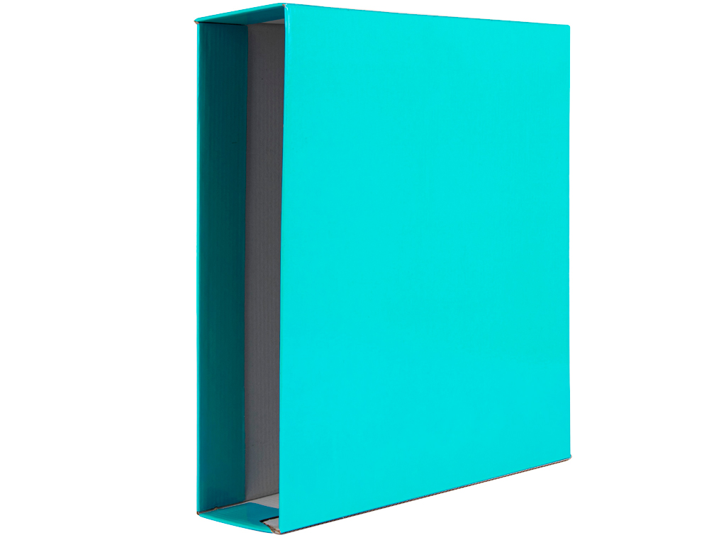 CAJA ARCHIVADOR LIDERPAPEL DE PALANCA CARTON DIN A4 DOCUMENTA LOMO 75 MM VERDE CLARO