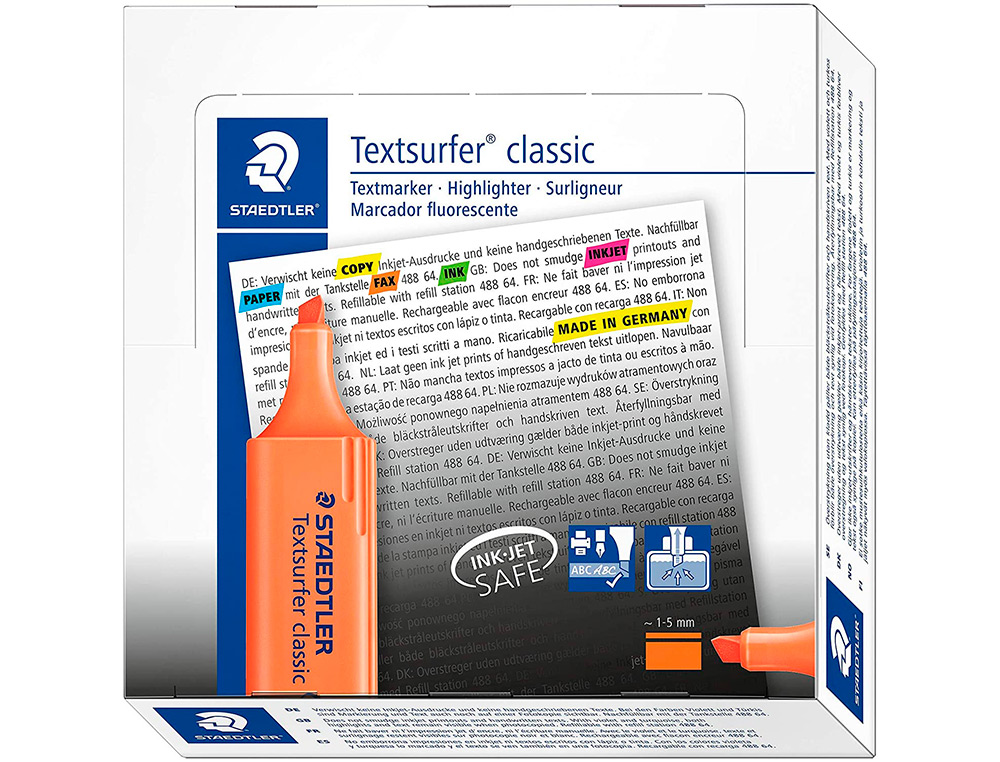 ROTULADOR STAEDTLER TEXTSURFER CLASSIC 364 FLUORESCENTE NARANJA