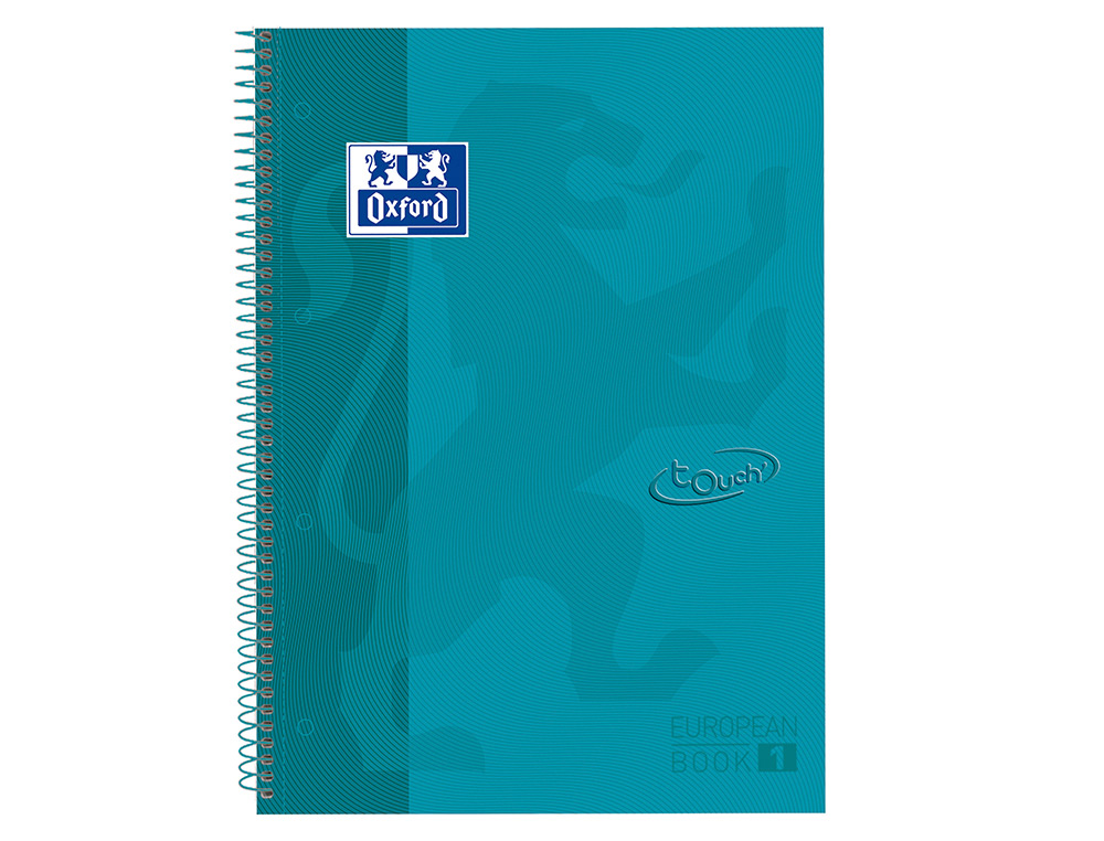 CUADERNO ESPIRAL OXFORD EBOOK 1 TAPA EXTRADURA DIN A4+ 80 H CUADRICULA 5 MM AQUA INTENSO TOUCH