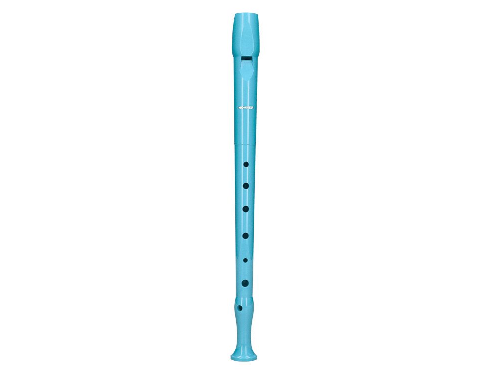 FLAUTA HOHNER 9508 COLOR CELESTE FUNDA VERDE Y TRANSPARENTE
