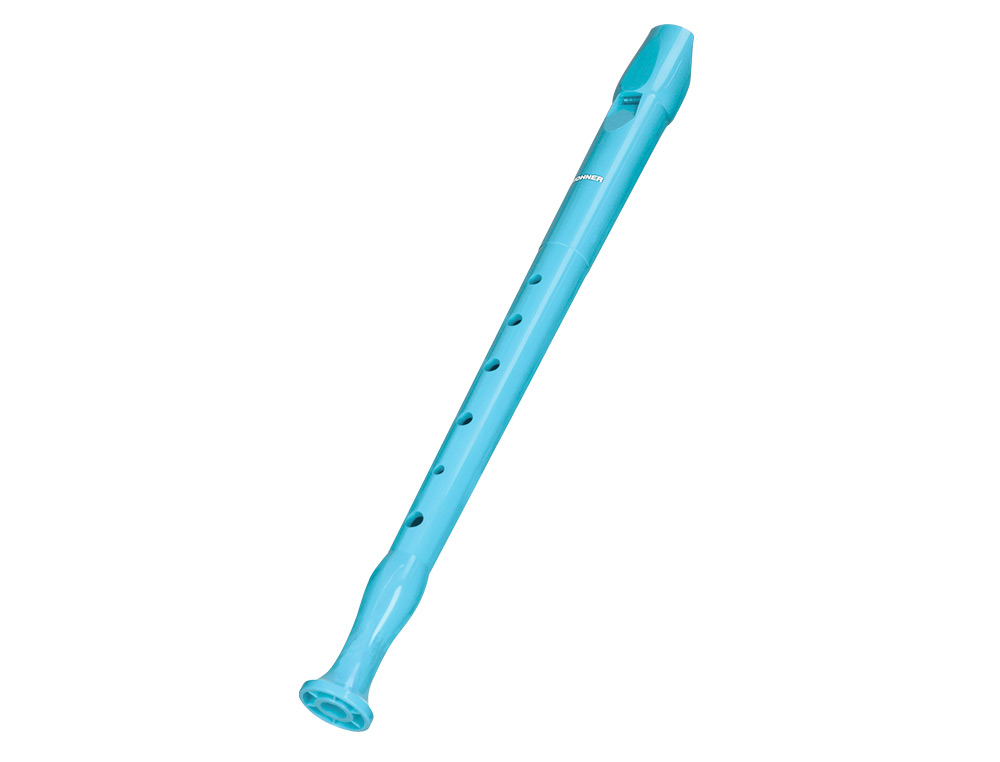 FLAUTA HOHNER 9508 COLOR CELESTE FUNDA VERDE Y TRANSPARENTE