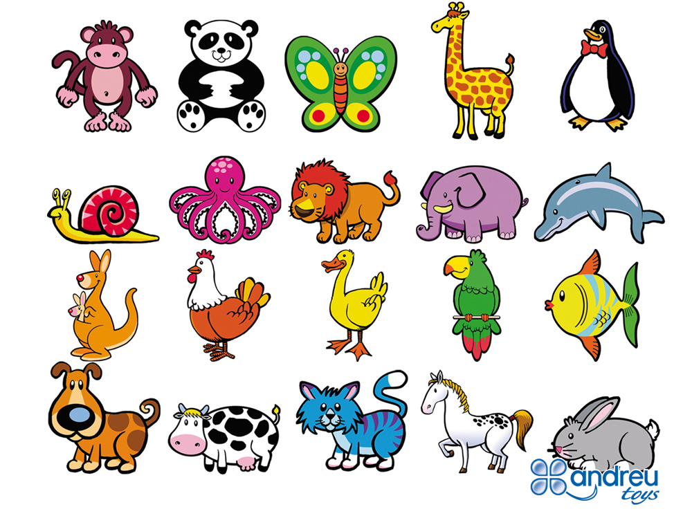 JUEGO ANDREUTOYS ANIMALITOS MAGNETICOS 8 CM CAJA DE 20 UNIDADES SURTIDAS 20,6X19X4,5 CM