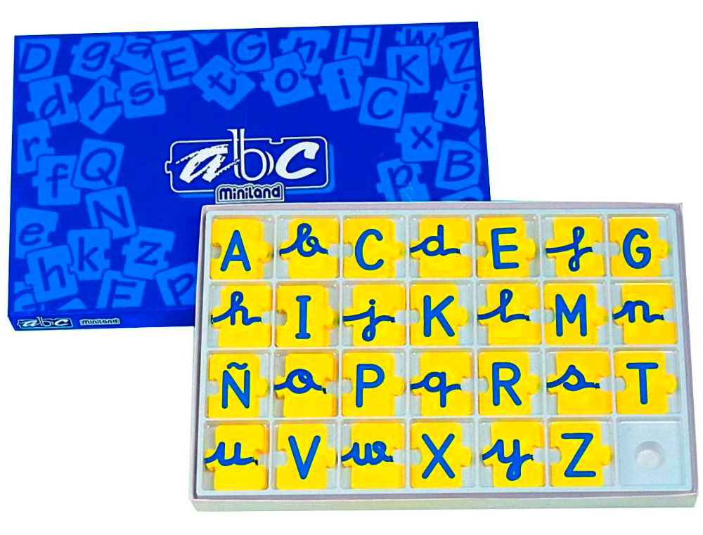 JUEGO MINILAND ABECEDARIO MAYUSCULAS Y MINUSCULAS 168 PIEZAS