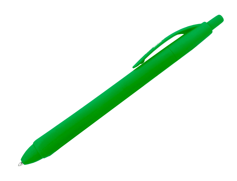 BOLIGRAFO LIDERPAPEL GUMMY TOUCH RETRACTIL 1 MM TINTA VERDE