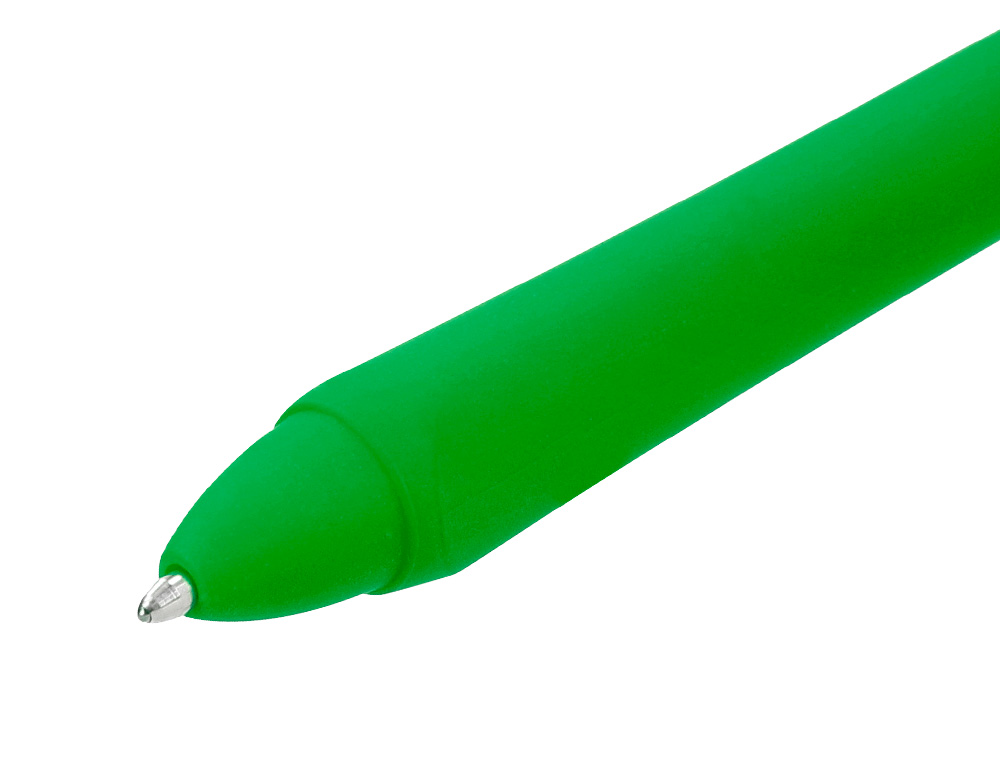 BOLIGRAFO LIDERPAPEL GUMMY TOUCH RETRACTIL 1 MM TINTA VERDE