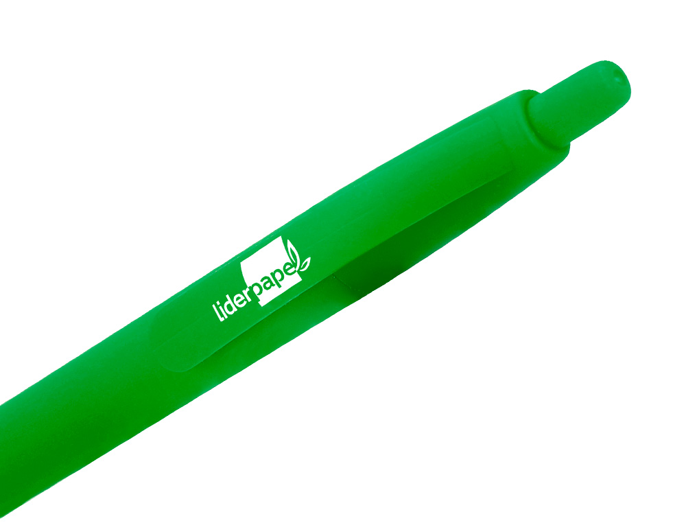 BOLIGRAFO LIDERPAPEL GUMMY TOUCH RETRACTIL 1 MM TINTA VERDE