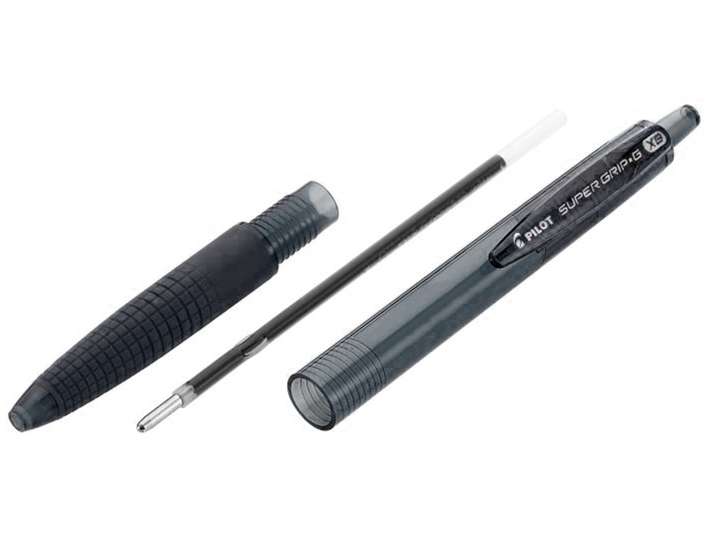 BOLIGRAFO PILOT SUPER GRIP G NEGRO RETRACTIL SUJECION DE CAUCHO TINTA BASE DE ACEITE