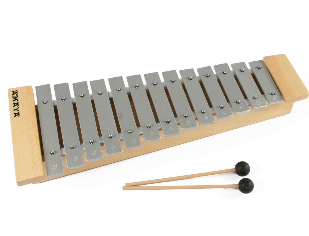 CARRILLON AMAYA CON BAQUETAS EN MADERA DE PINO Y METAL 48X18X6,5 CM