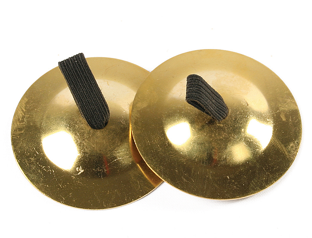 CROTALO AMAYA DE COBRE CON AGARRE DE TELA SET DE 2 UNIDADES DIAMETRO 6 CM