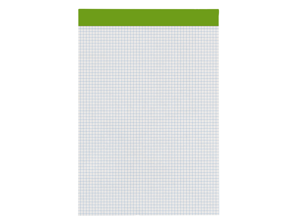 BLOC NOTAS LIDERPAPEL CUADRO 4 MM A4 80 HOJAS 60 G/M2 PERFORADO SIN TAPA