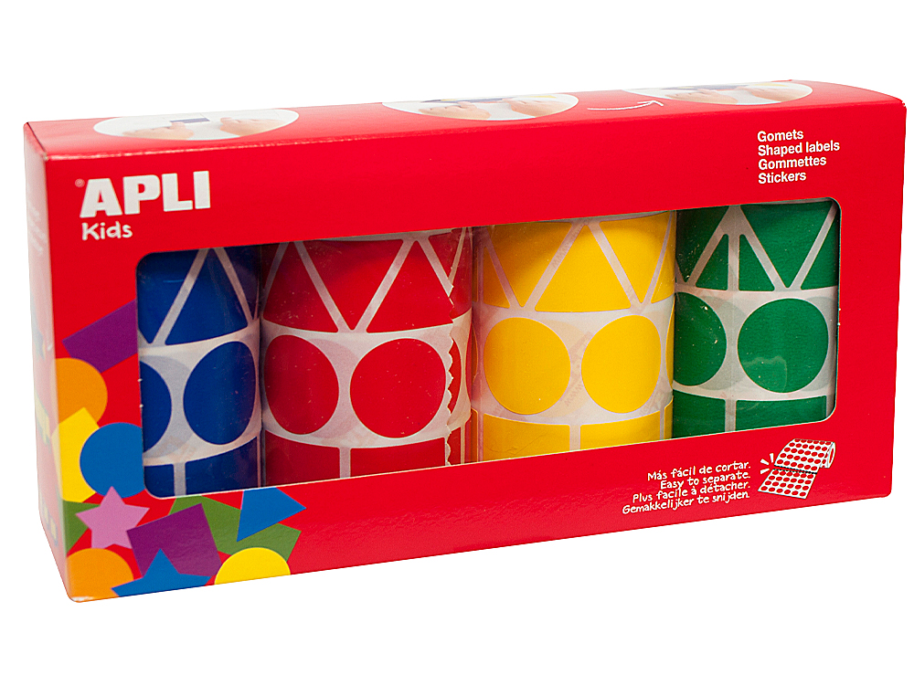GOMETS APLI FIGURAS SURTIDAS T AMAÑO XL PACK DE 4 ROLLOS COLORES SURTIDOS 5428 UNIDADES