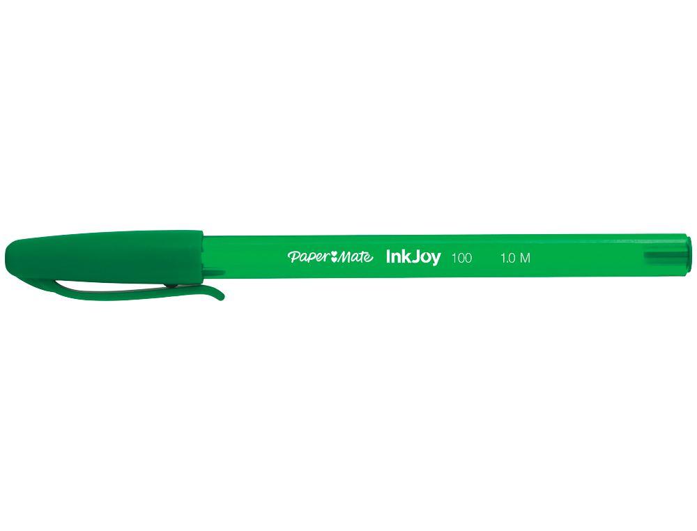 BOLIGRAFO PAPER MATE INKJOY 100 PUNTA MEDIA TRAZO 1 MM VERDE