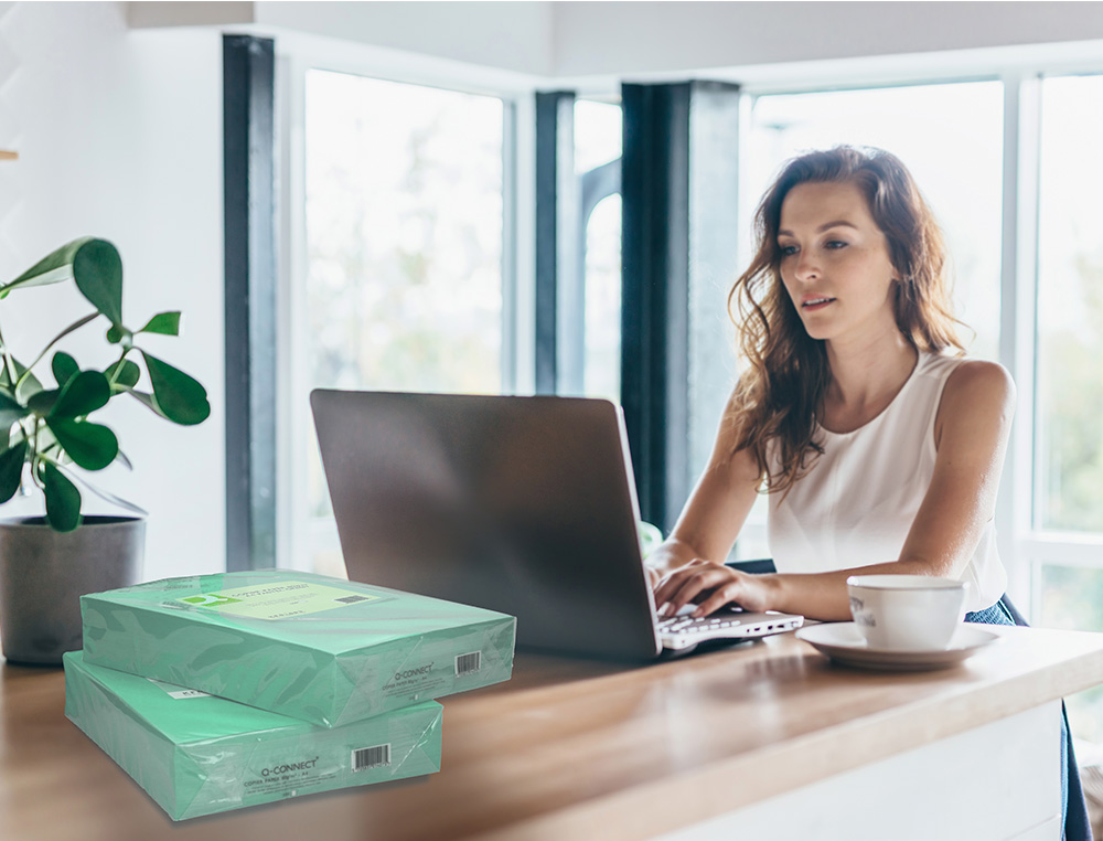PAPEL COLOR Q-CONNECT DIN A4 80 GR VERDE PAQUETE DE 500 HOJAS