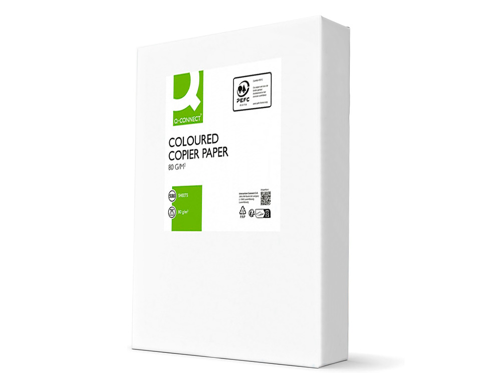 PAPEL COLOR Q-CONNECT DIN A4 80GR NARANJA INTENSO PAQUETE DE 500 HOJAS