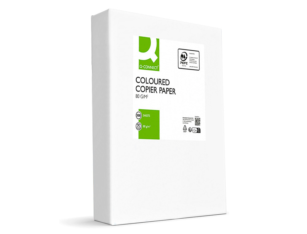 PAPEL COLOR Q-CONNECT DIN A4 80GR NARANJA INTENSO PAQUETE DE 500 HOJAS