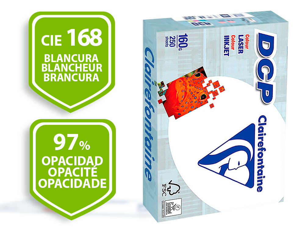 PAPEL FOTOCOPIADORA CLAIREFONTAINE DIN A4 160 GRAMOS PAQUETE DE 250 HOJAS