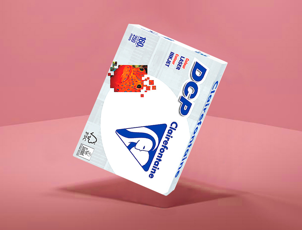 PAPEL FOTOCOPIADORA CLAIREFONTAINE DIN A4 160 GRAMOS PAQUETE DE 250 HOJAS