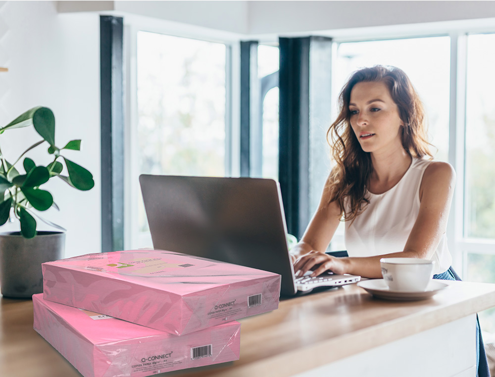 PAPEL COLOR Q-CONNECT DIN A3 80 GR ROSA PAQUETE DE 500 HOJAS