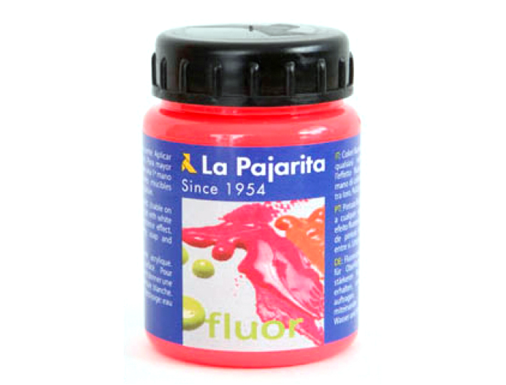 PINTURA ACRILICA LA PAJARITA F-03 ROJO AMAPOLA FLUORESCENTE 75ML