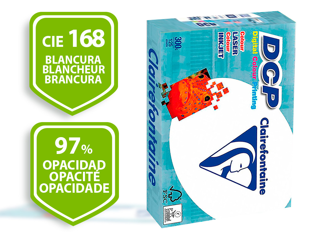 PAPEL FOTOCOPIADORA CLAIREFONTAINE DIN A4 300 GRAMOS PAQUETE DE 125 HOJAS
