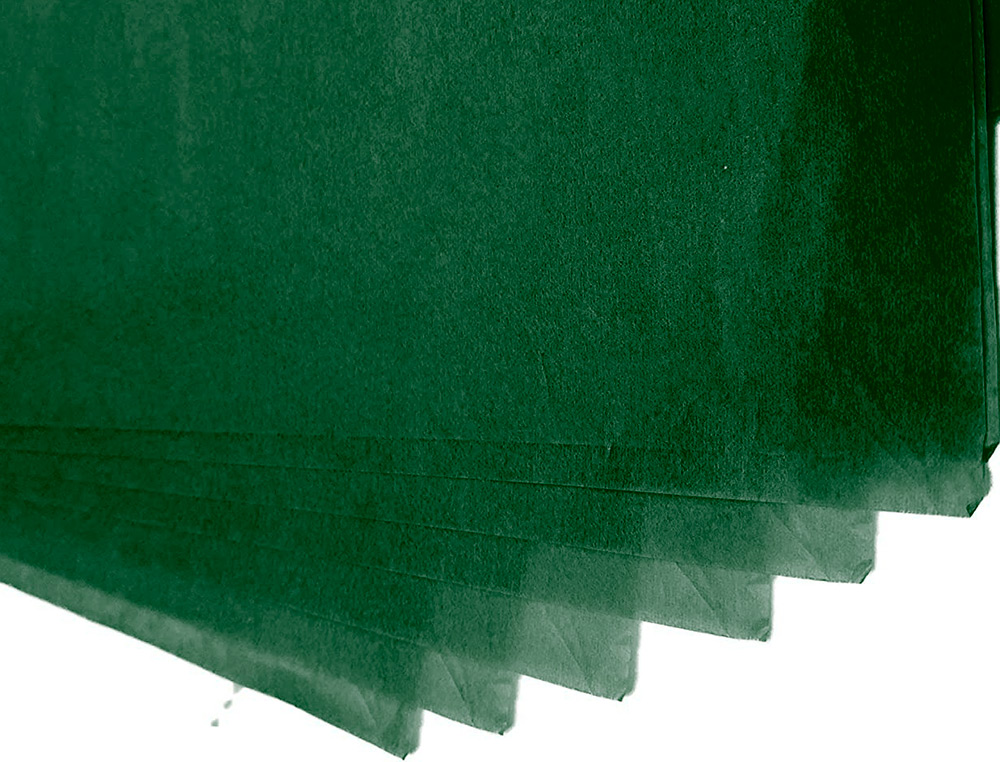 PAPEL SEDA LIDERPAPEL 52X76CM 18G/M2 BOLSA DE 5 HOJAS VERDE OSCURO