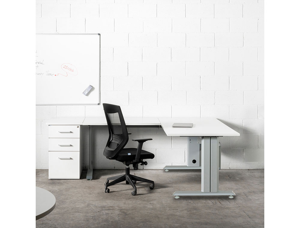 ALA PARA MESA ROCADA SERIE METAL 60X100 CM DERECHA O IZQUIERDA ACABADO GRIS/BLANCO