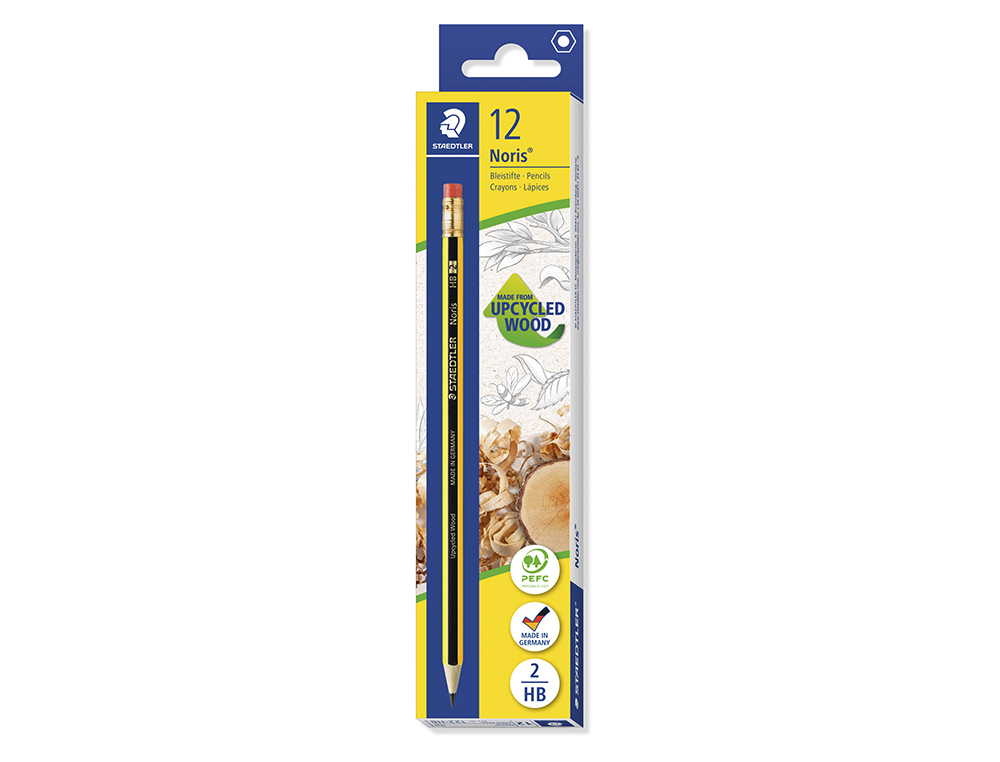 LAPICES DE GRAFITO STAEDTLER NORIS N.2 HB CON GOMA DE BORRAR UNIDAD