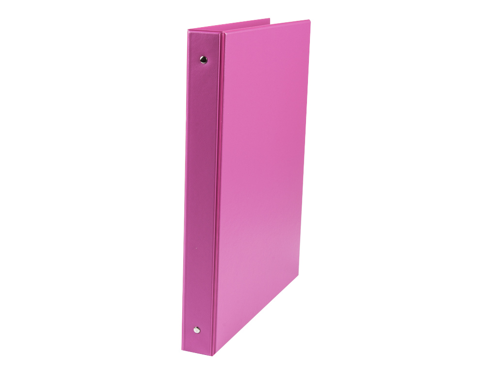 CARPETA LIDERPAPEL 4 ANILLAS 25 MM REDONDAS PLASTICO FOLIO COLOR FUCSIA