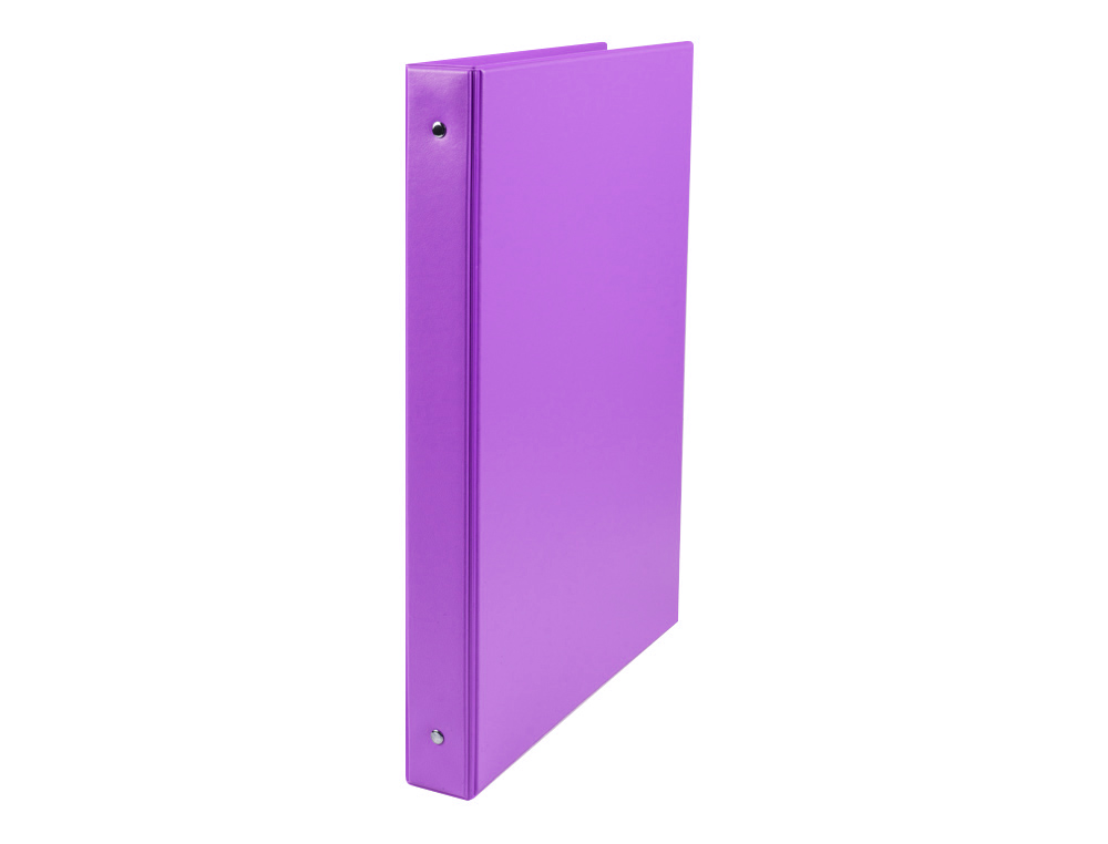 CARPETA LIDERPAPEL 4 ANILLAS 40 MM REDONDAS PLASTICO FOLIO COLOR LILA